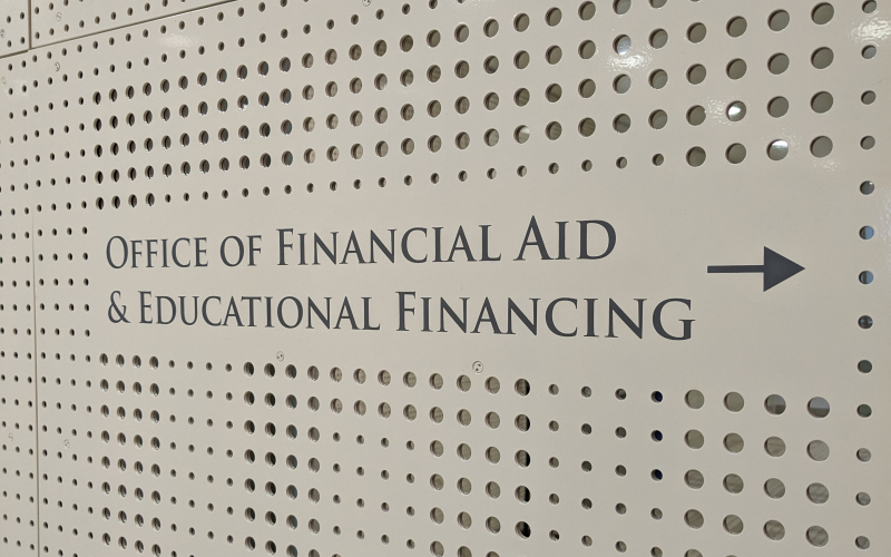 The Office of Financial Aid & Educational Financing sign