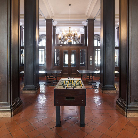 The building lounge in Hartley Hall