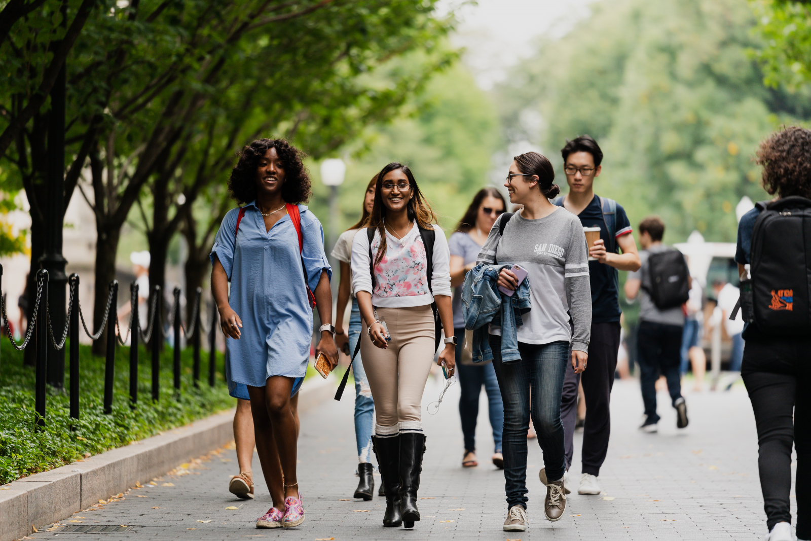 students walking on College Walk