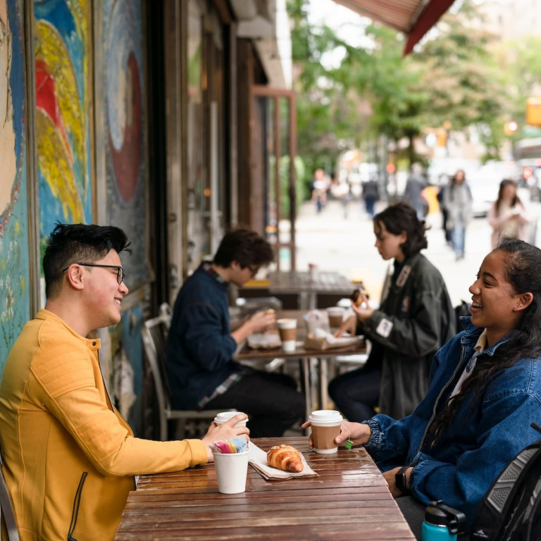 Students sitting at coffeeshop