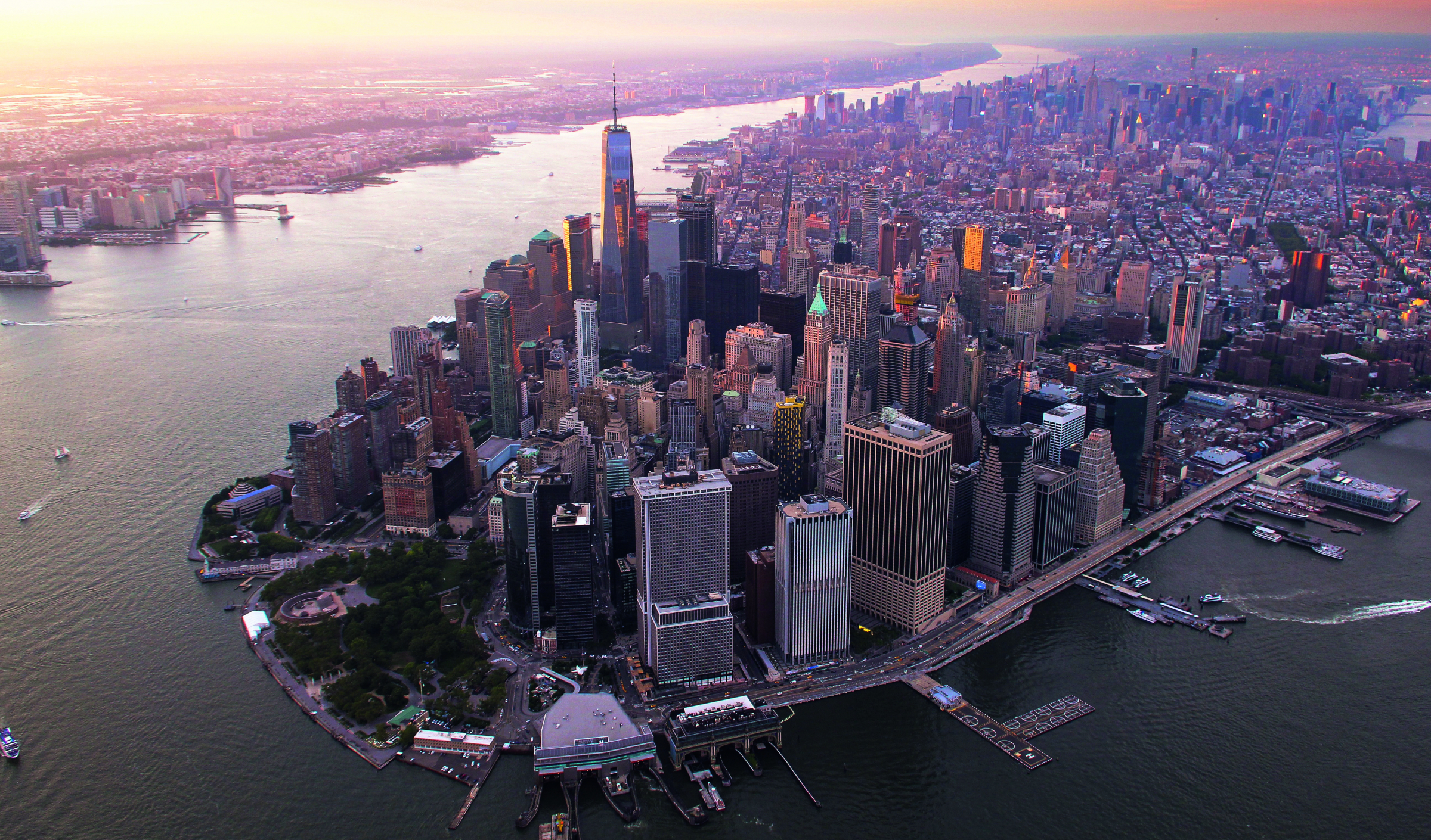 NYC skyline from downtown Manhattan