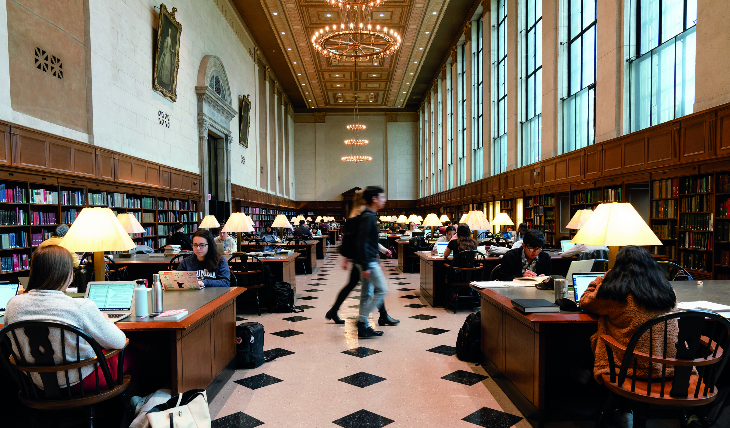 students walking through Butler