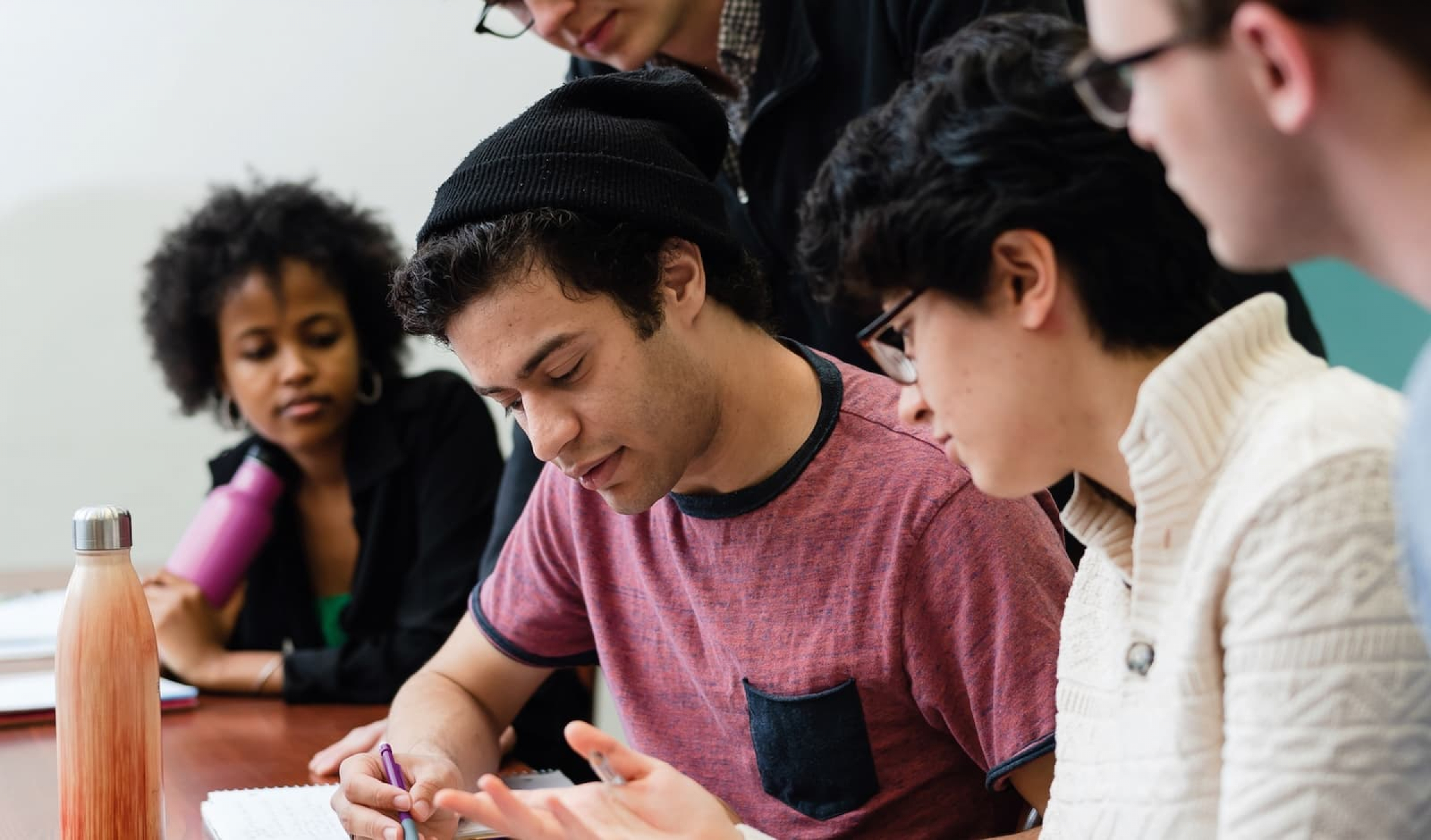 students discussing in classroom