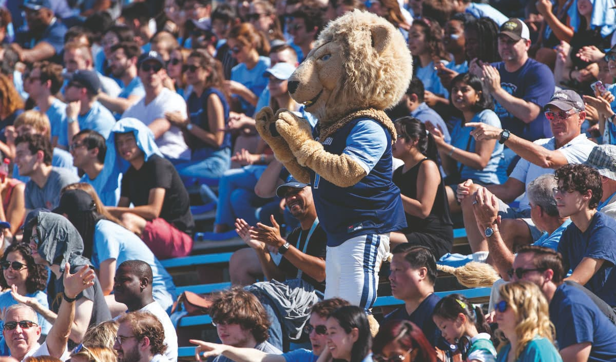 Roar-Ee at a Football game in the stands