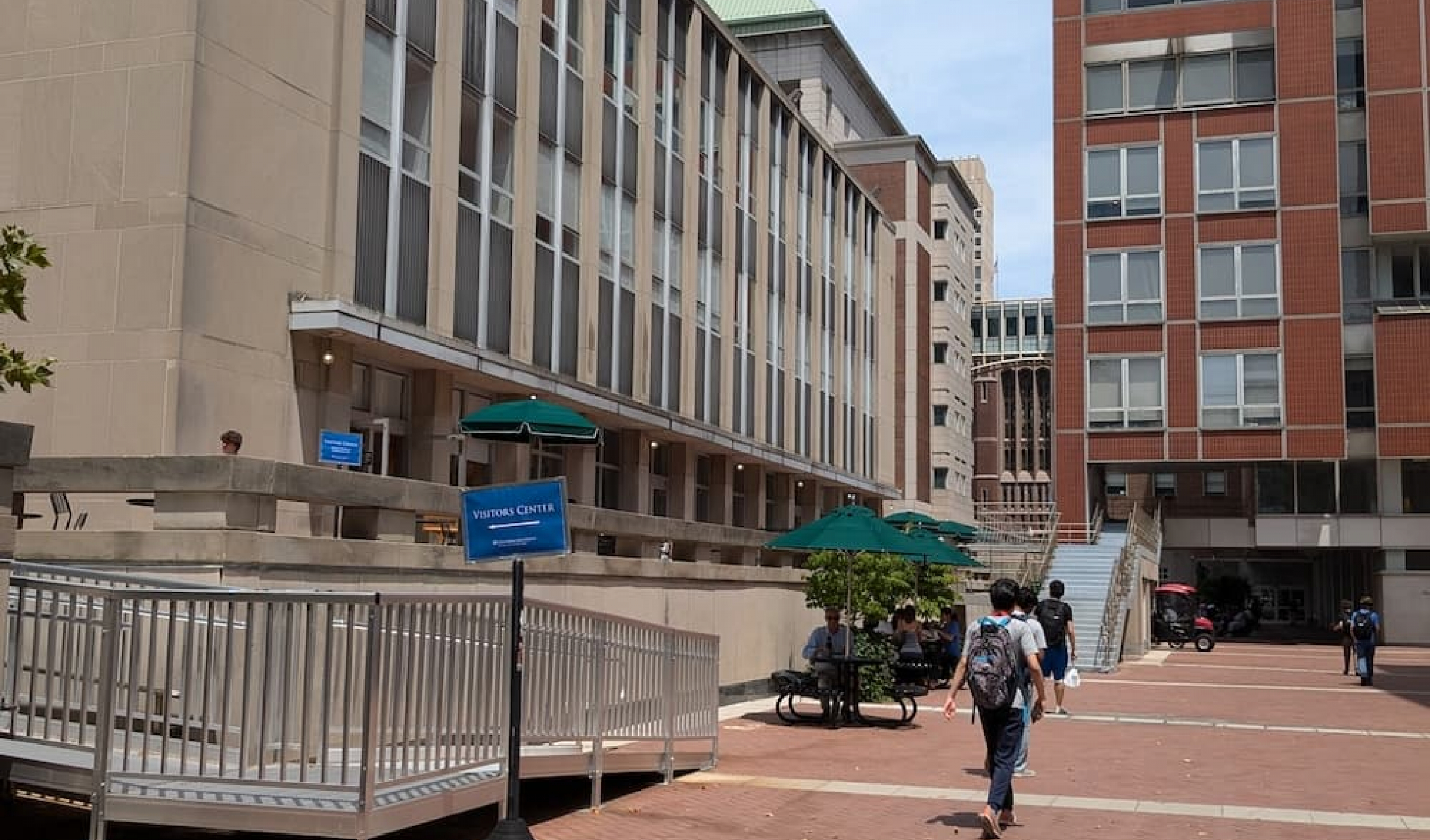 The ramp at the southeastern corner of Uris Hall