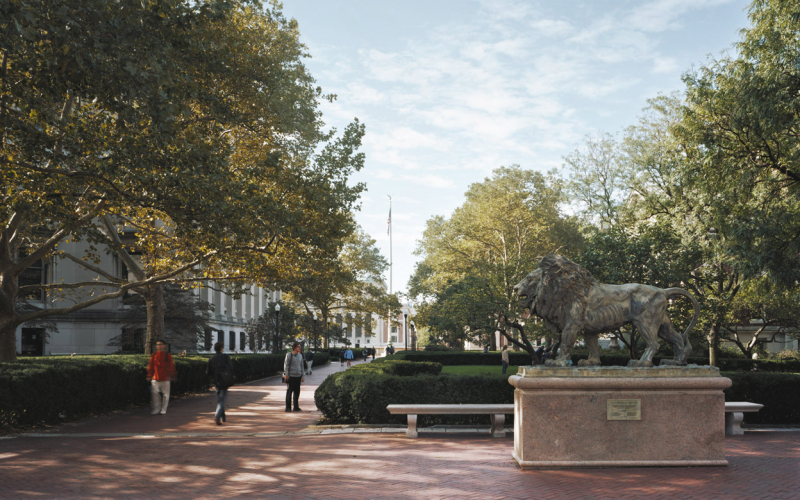 Scholar's Lion on Columbia's campus