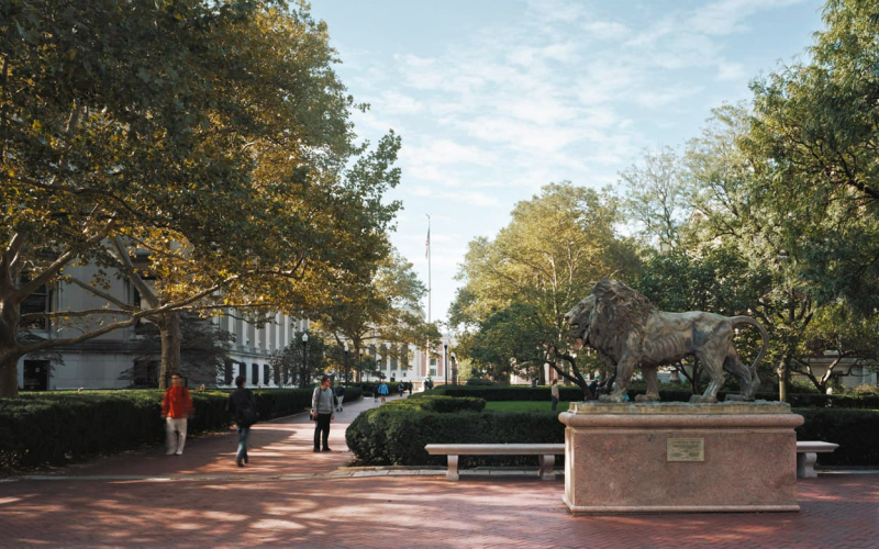 Scholar's Lion on Columbia's campus